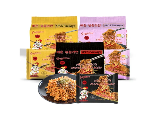 Sabor de frango picante quente chinês Ramen coreano Fast Food Instantâneo sabor semelhante ao macarrão de marca coreana